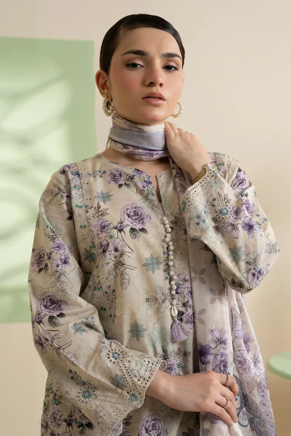 Embroidered Kurta Dupatta Trouser - Image 3