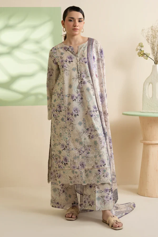 Embroidered Kurta Dupatta Trouser - Image 2